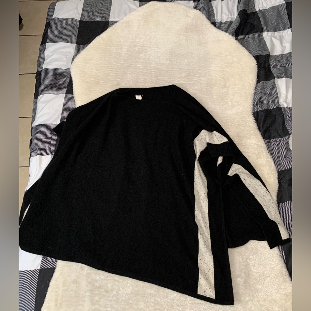 Kinross 100% Cashmere‎ Poncho Sweater Size OS Black  Womens Pullover